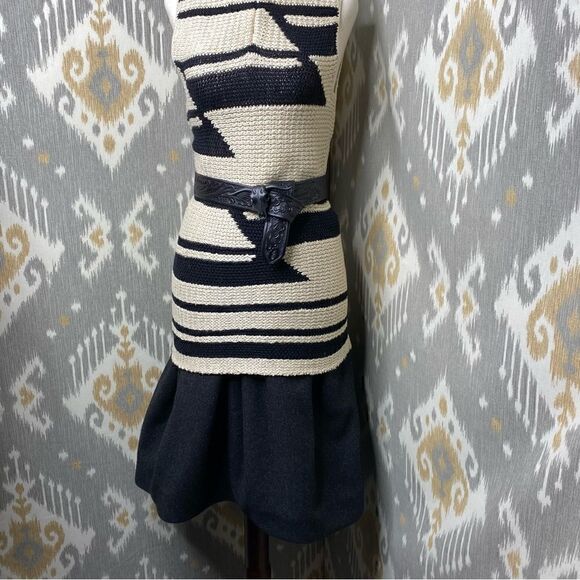 Ralph Lauren Ivory & Black Hand-knit Southwestern Blanket Stitch Knit Tunic - Picture 16 of 16